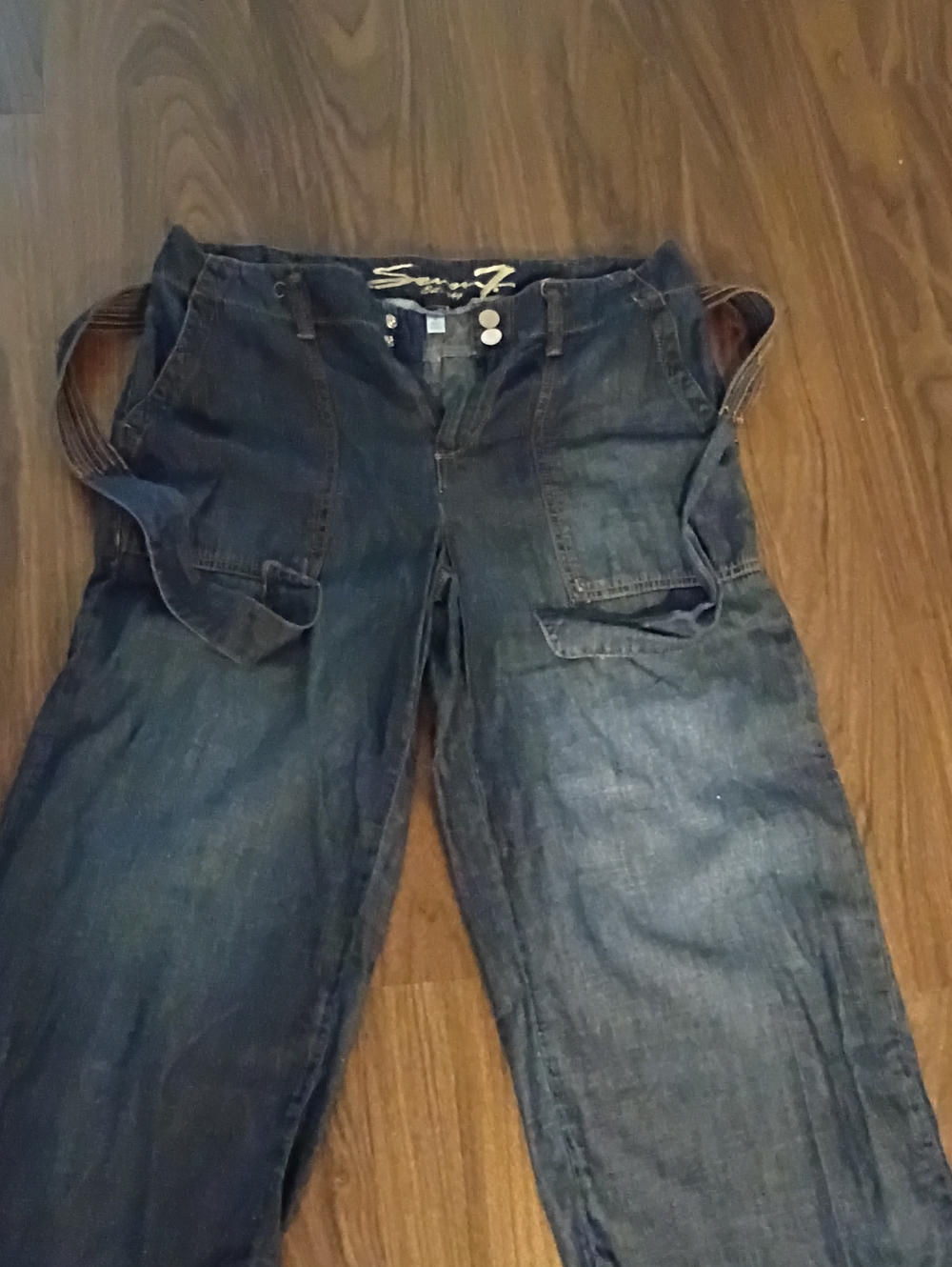 Seven7 Dark Indigo Boyfriend Jeans with Cargo Pockets